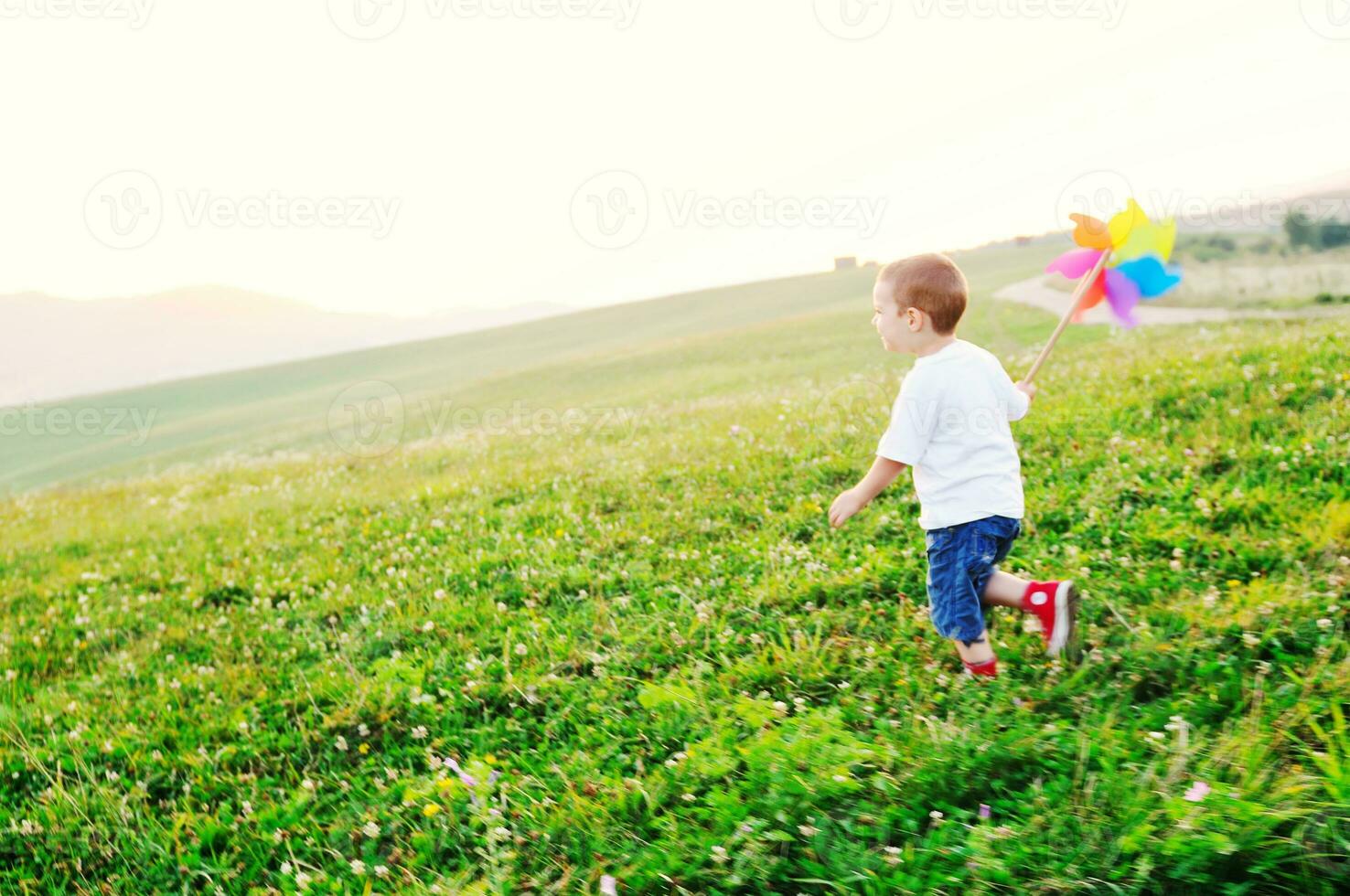 happy child have fun outdoor photo