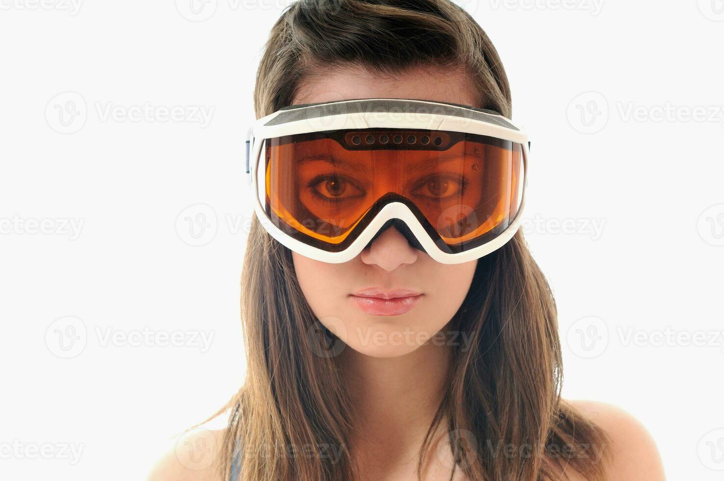 woman ski glasses photo