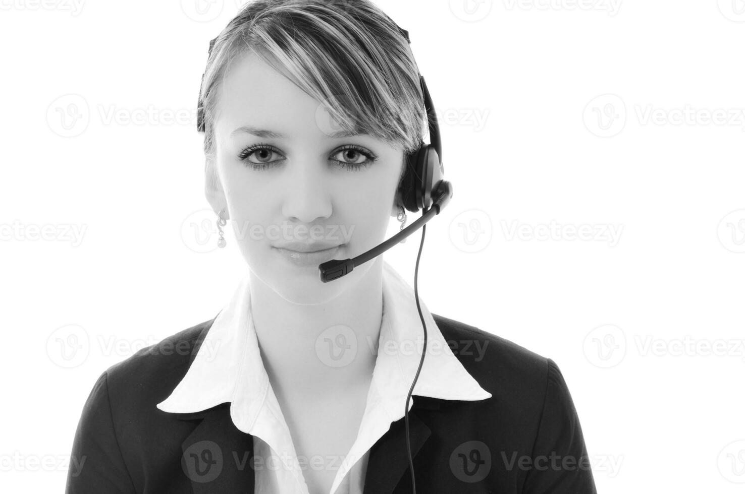 business woman with headset photo