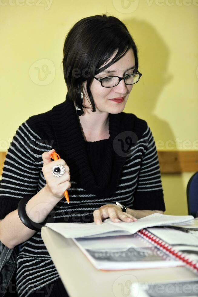 estudiantes en el aula foto