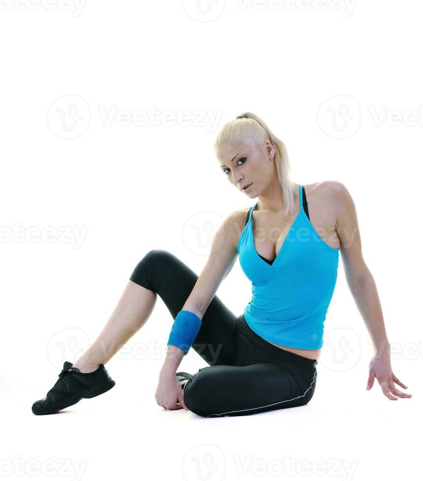 fitness and exercise with blonde woman photo