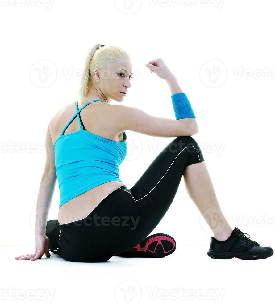 fitness and exercise with blonde woman photo