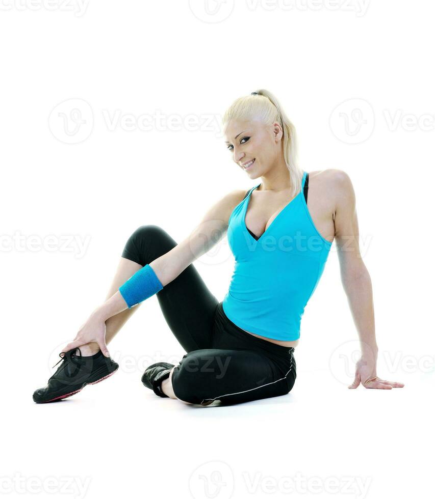 fitness and exercise with blonde woman photo