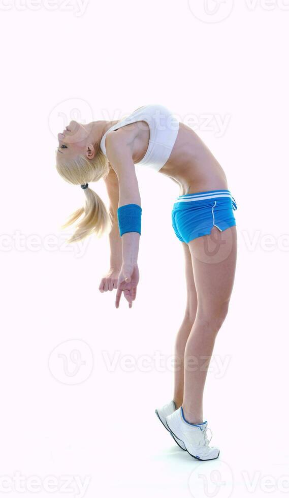 fitness and exercise with blonde woman photo