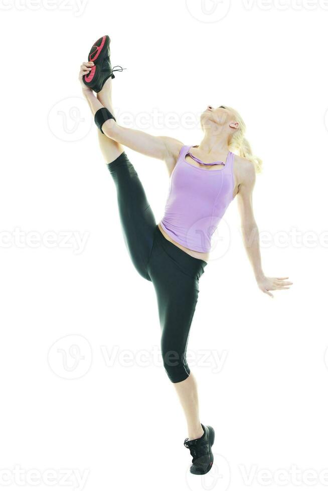 fitness and exercise with blonde woman photo