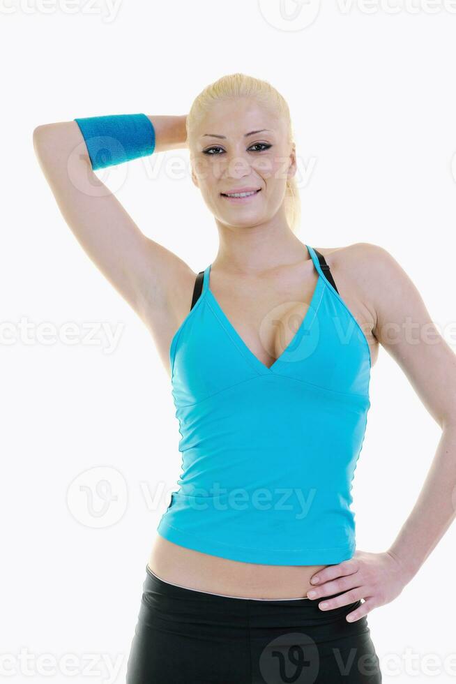 fitness and exercise with blonde woman photo