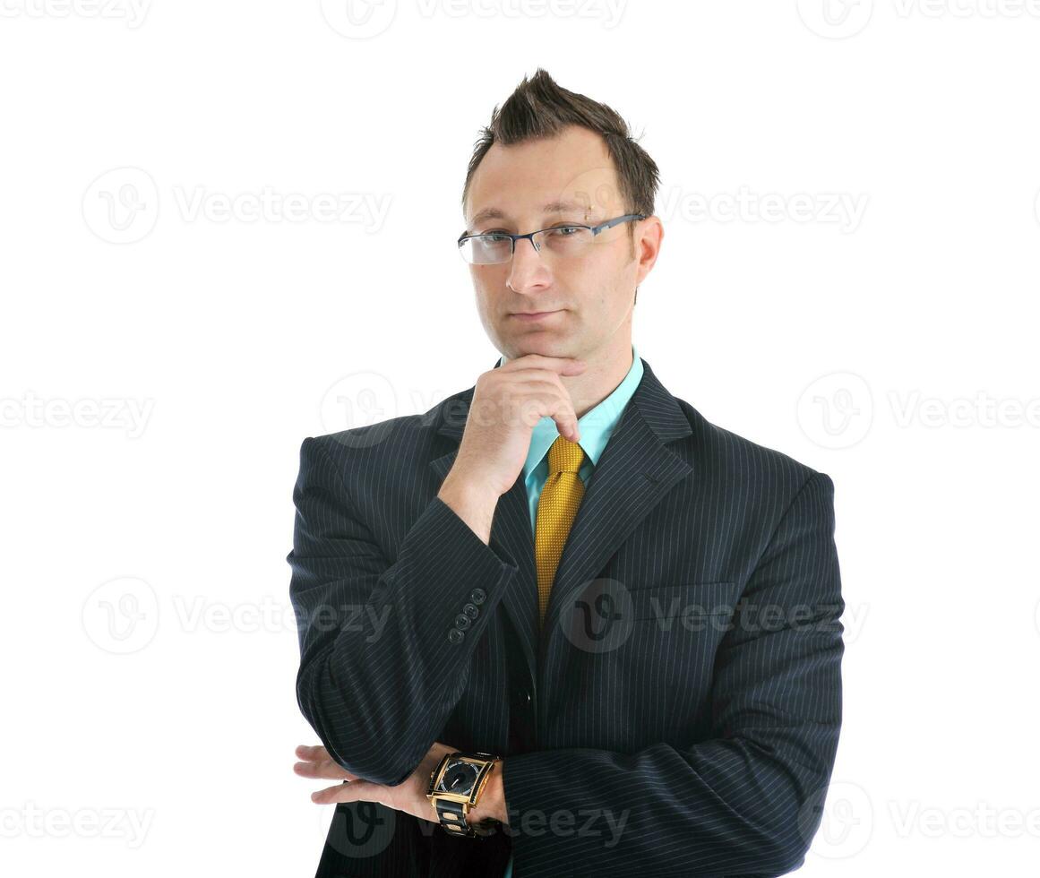 one young businessman isolated photo