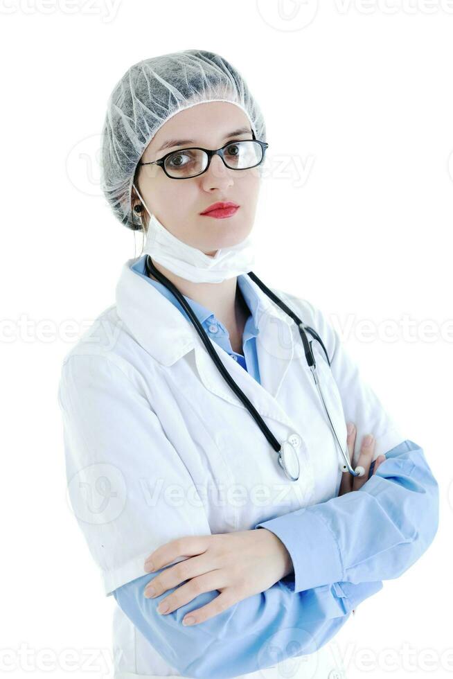 isolated adult woman nurse photo