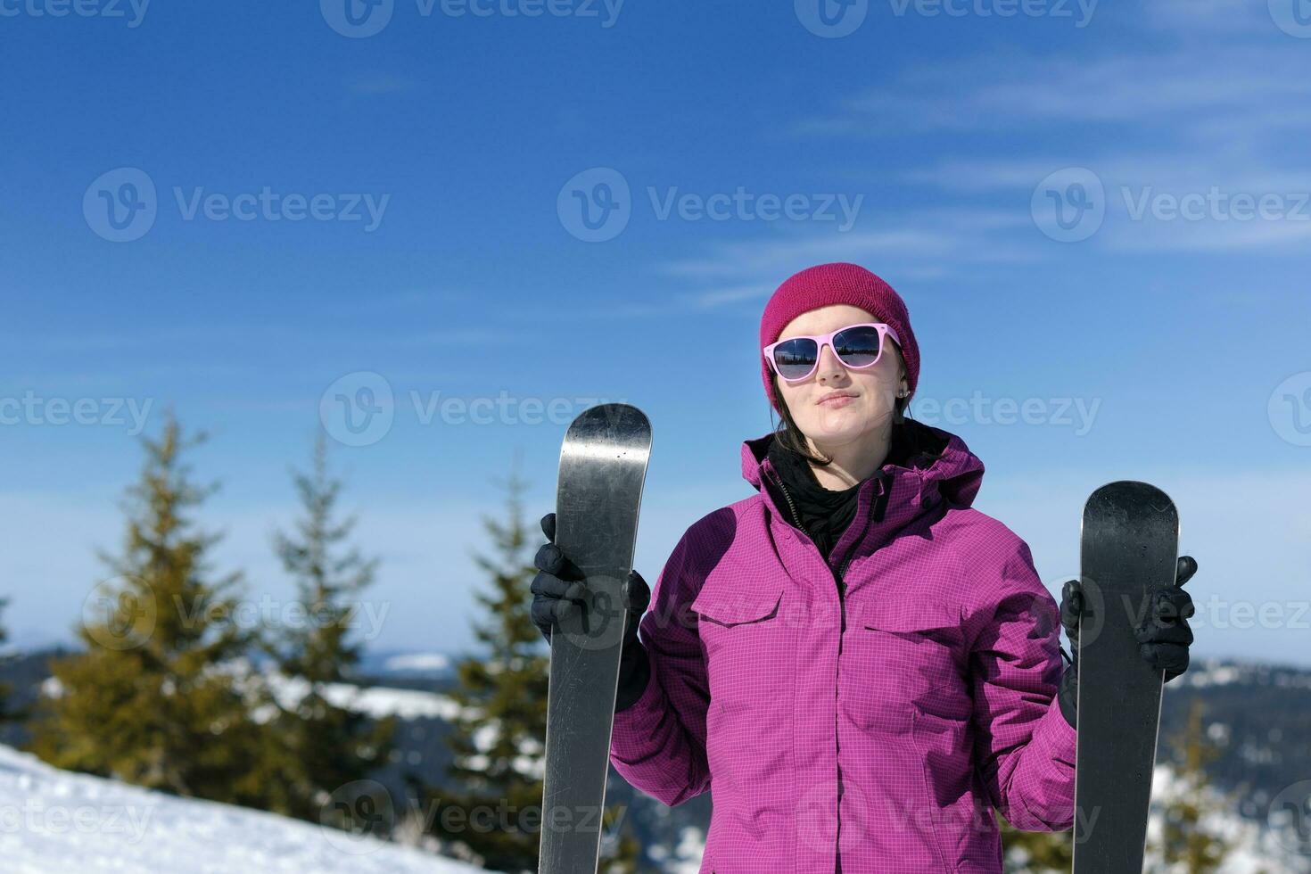 winter woman ski photo