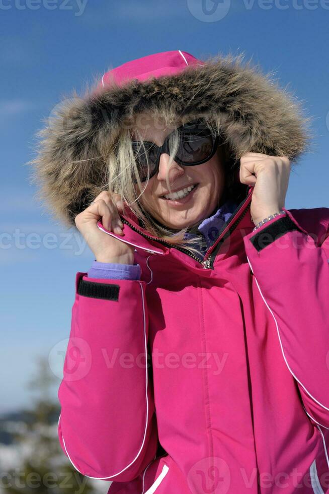 winter woman ski photo