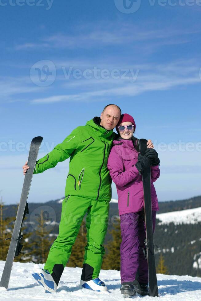 couple winter ski photo