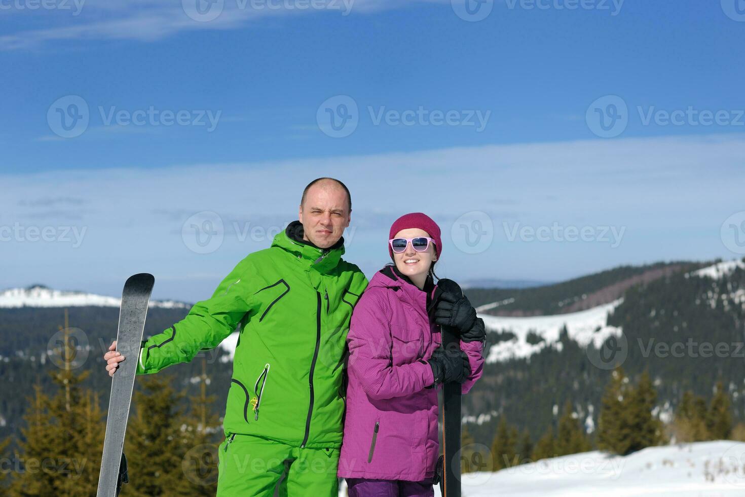 couple winter ski photo