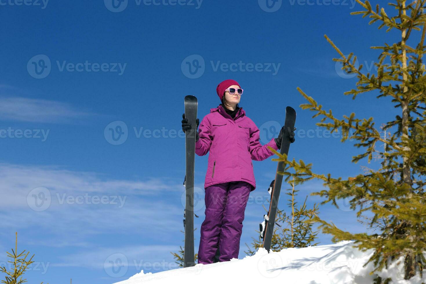 invierno mujer esquí foto