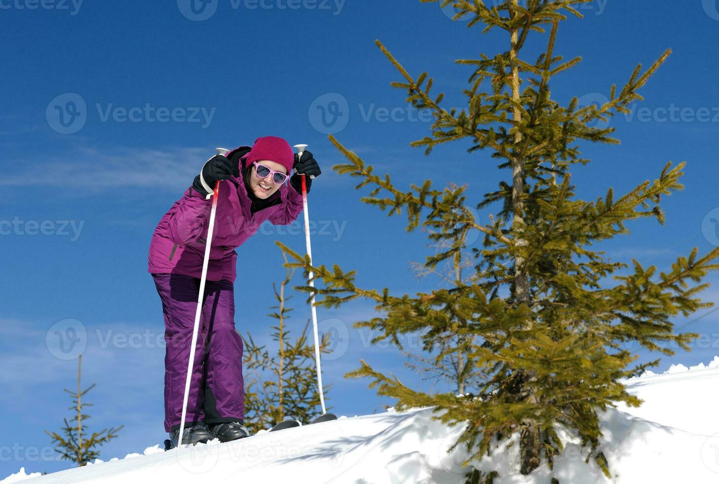 winter woman ski photo