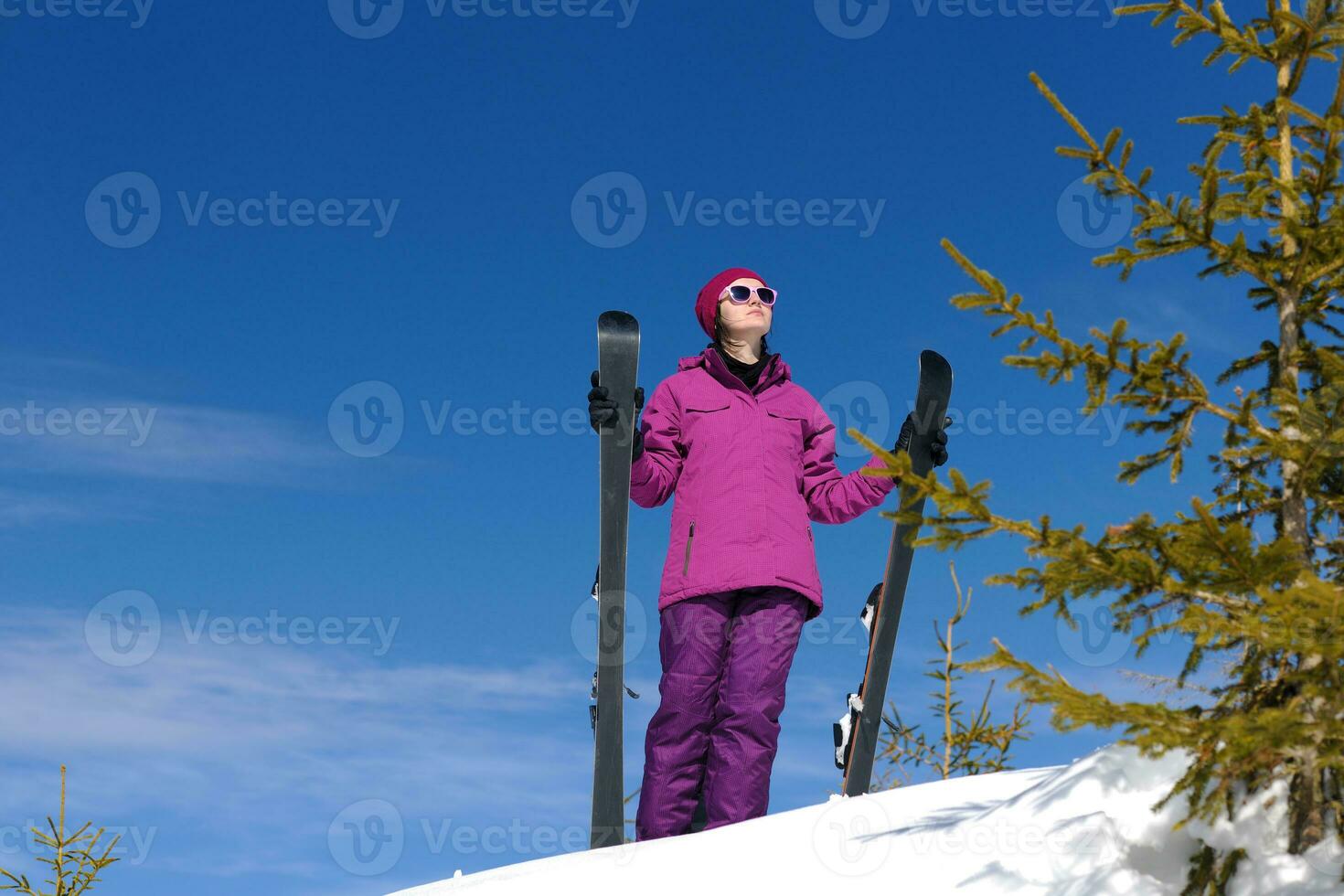 winter woman ski photo