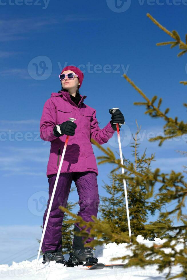 winter woman ski photo