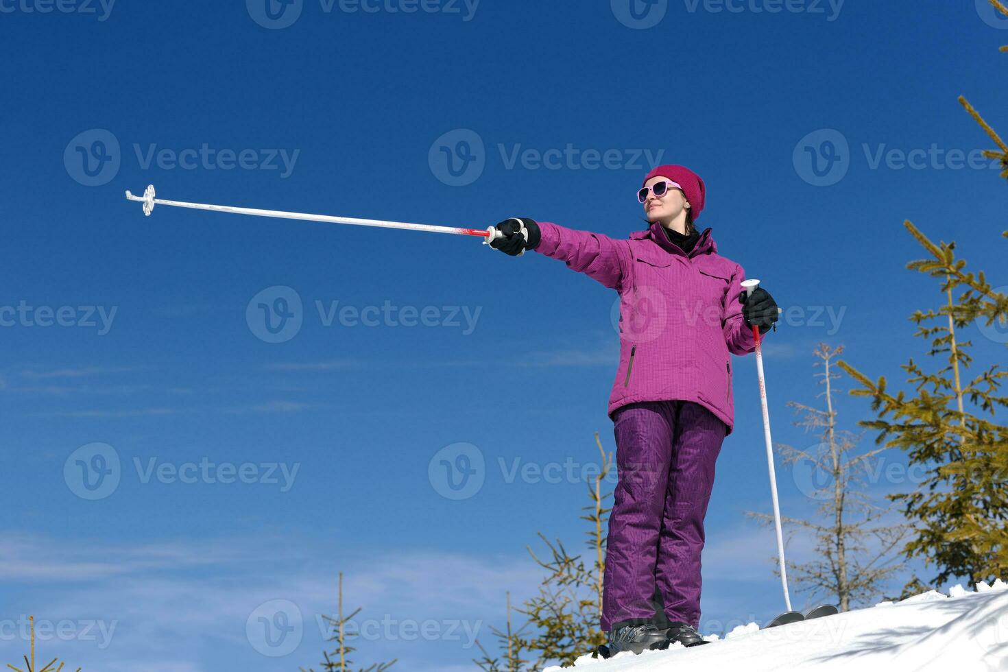 winter woman ski photo