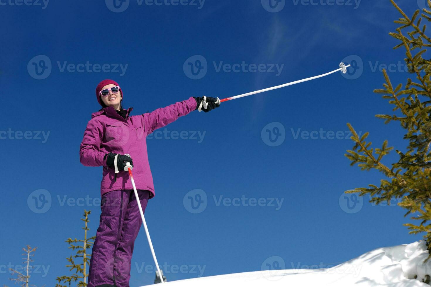 winter woman ski photo