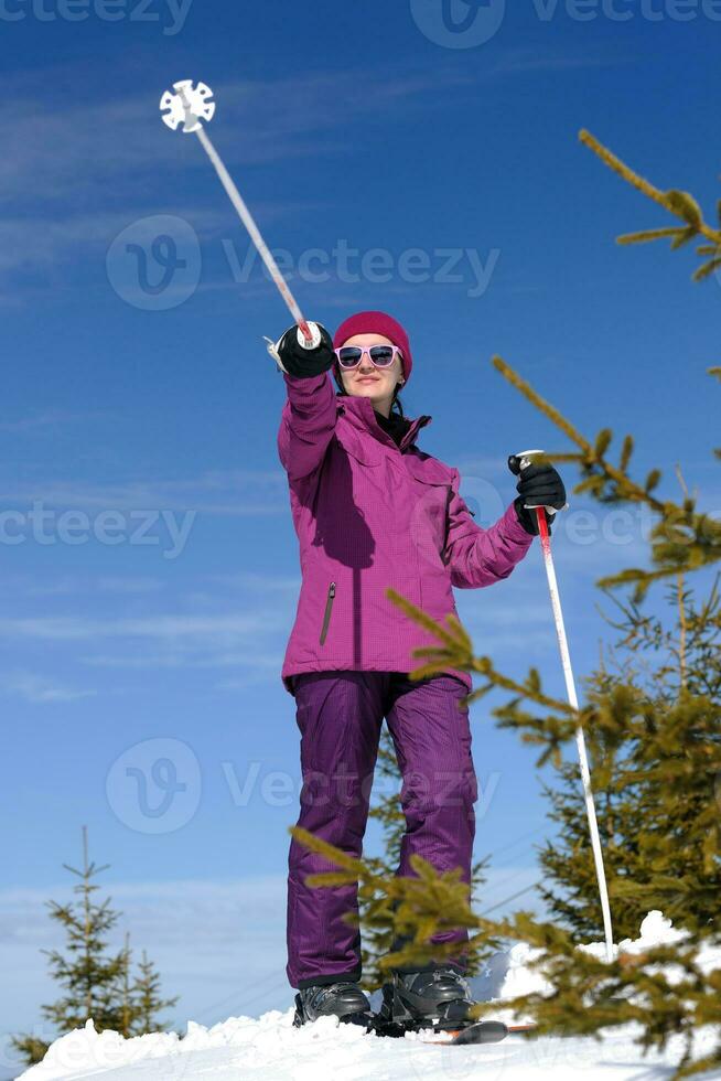 winter woman ski photo