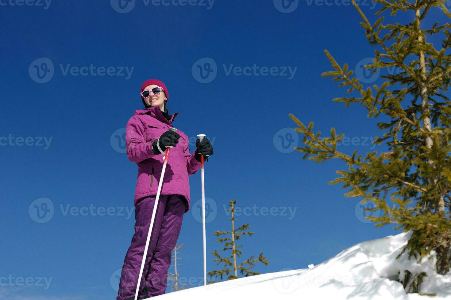 invierno mujer esquí foto