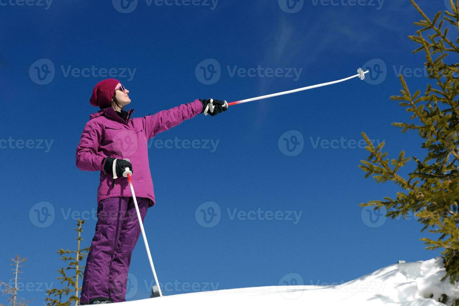 winter woman ski photo