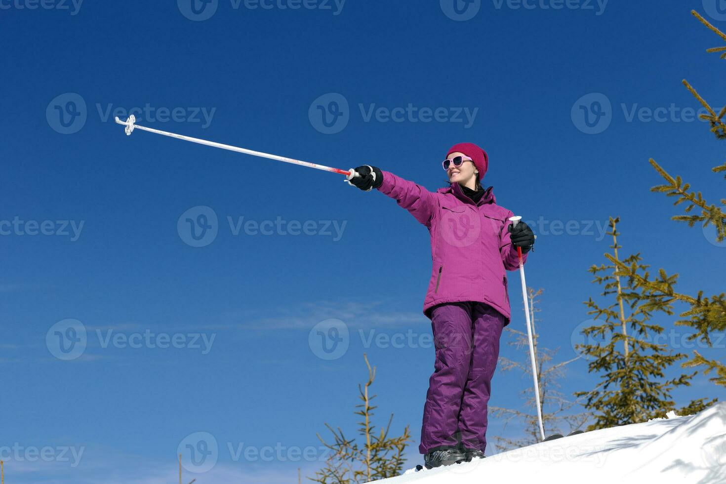 winter woman ski photo