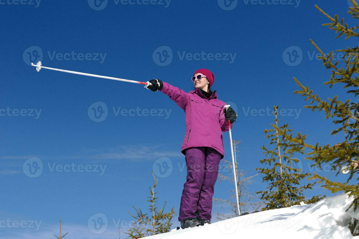 winter woman ski photo