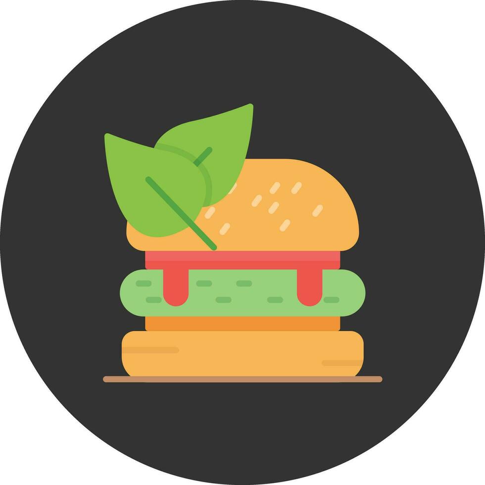 Vegan Burger Vector Icon