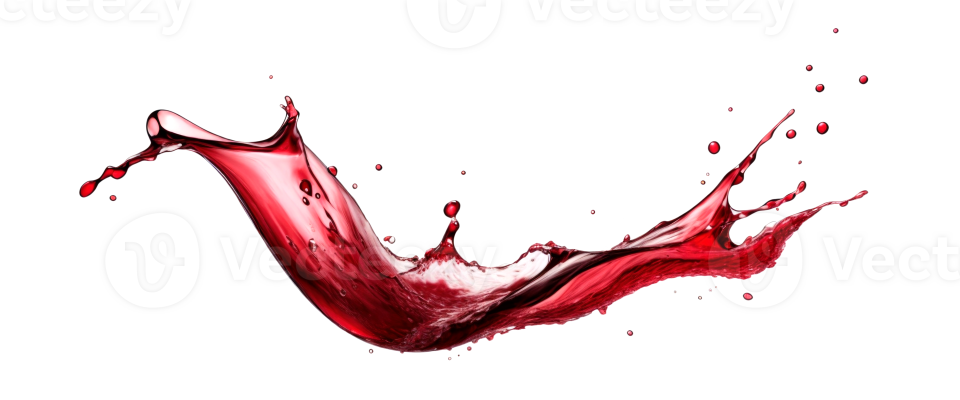 Red wine splash isolated on transparent background. AI Generative png