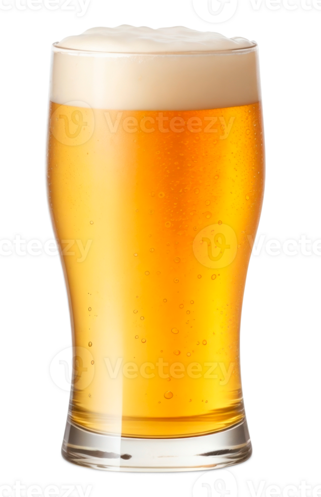 cerveza vaso con espuma aislado en transparente antecedentes. ai generativo png