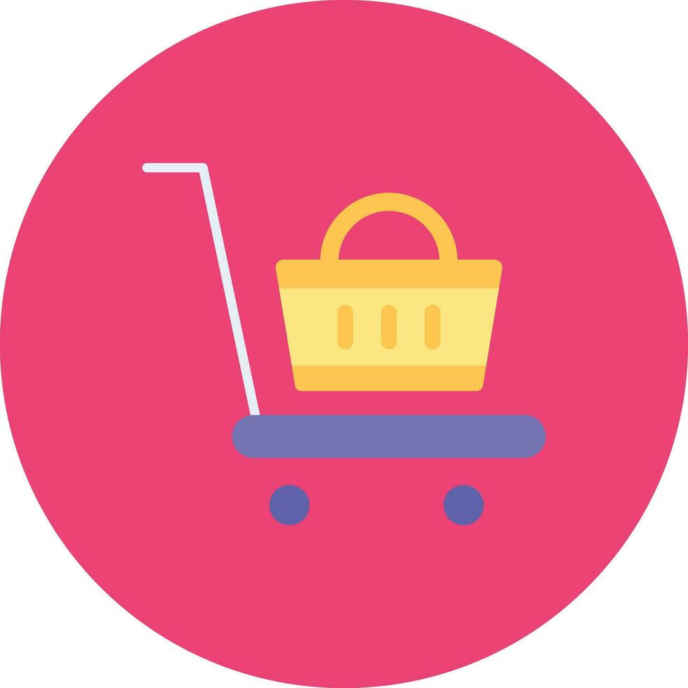 Luggage Cart Vector Icon