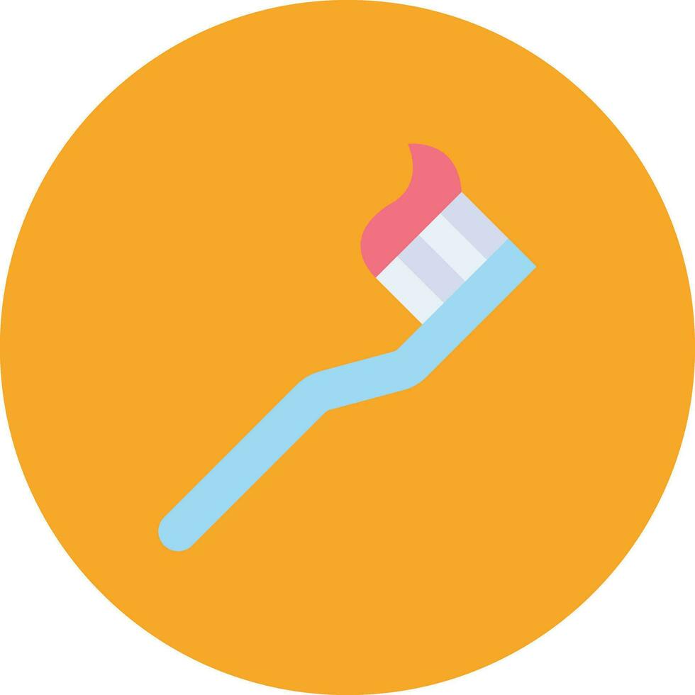 Tooth Paste on Brush Vector Icon