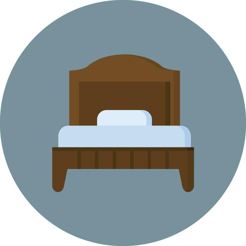 soltero cama habitación vector icono