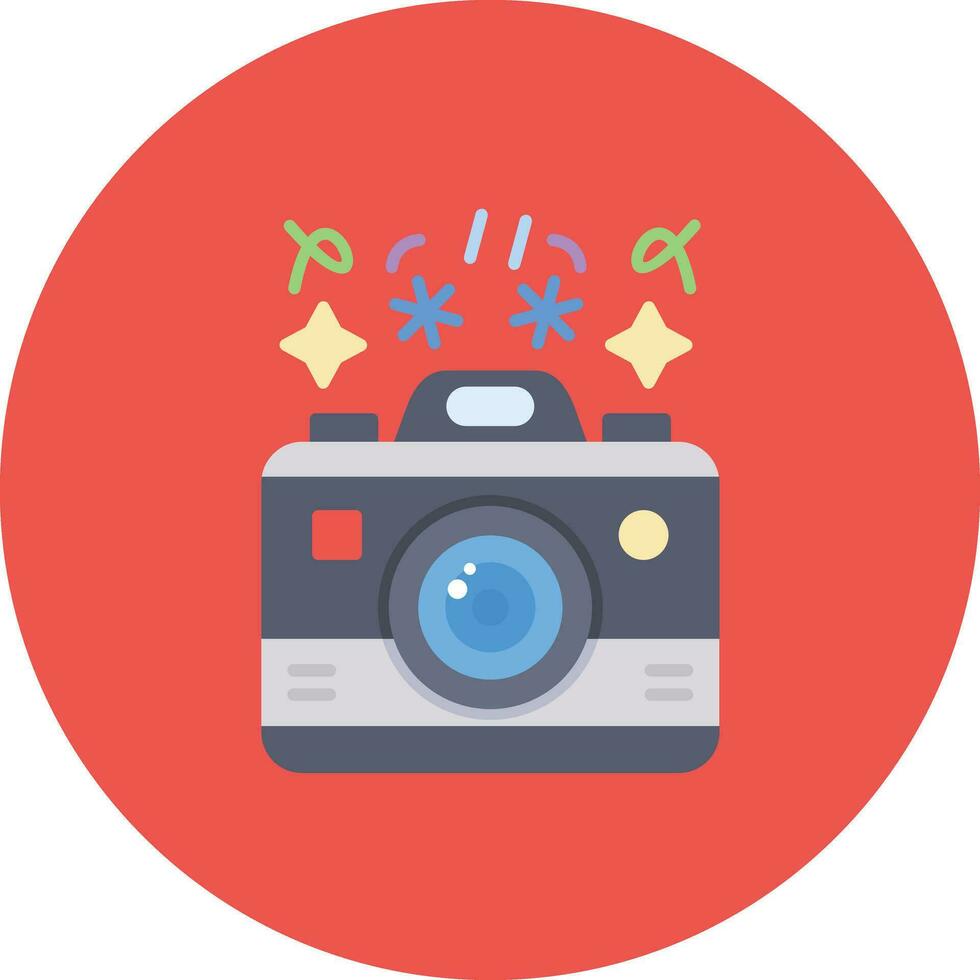 New Year Camera Vector Icon