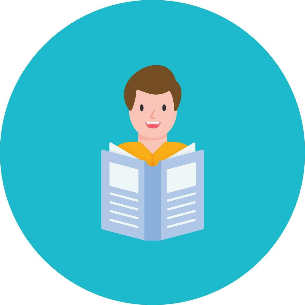 Man Reading Book Vector Icon