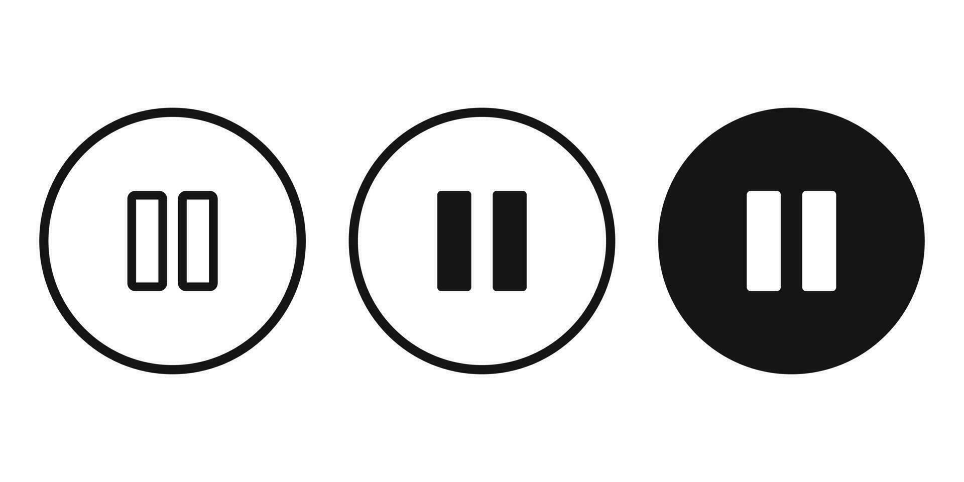 pause button icon set. Pause icon vector. Pause icon illustration vector