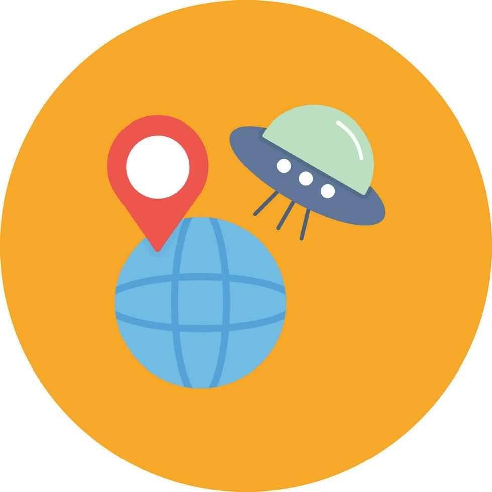 UFO Earth Vector Icon