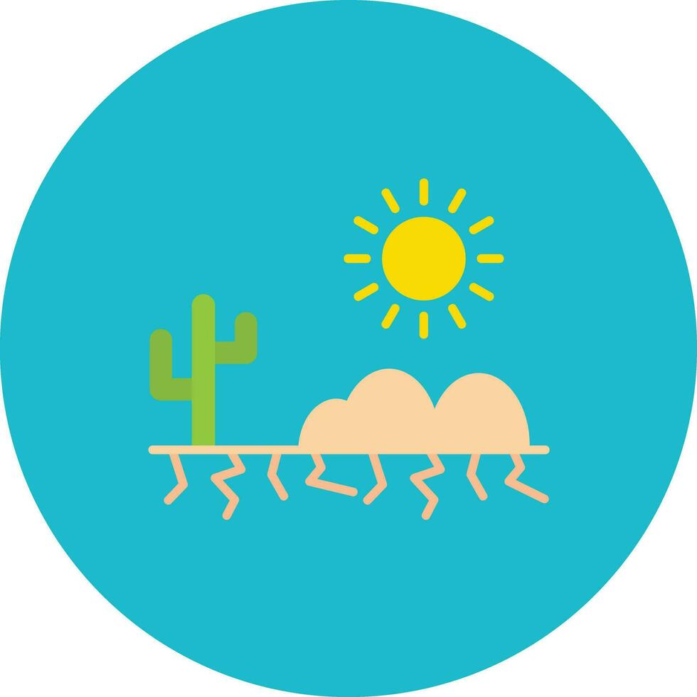 Desierto caliente clima vector icono