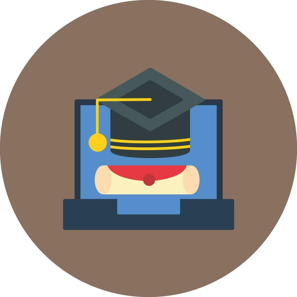 Online Graduation Vector Icon