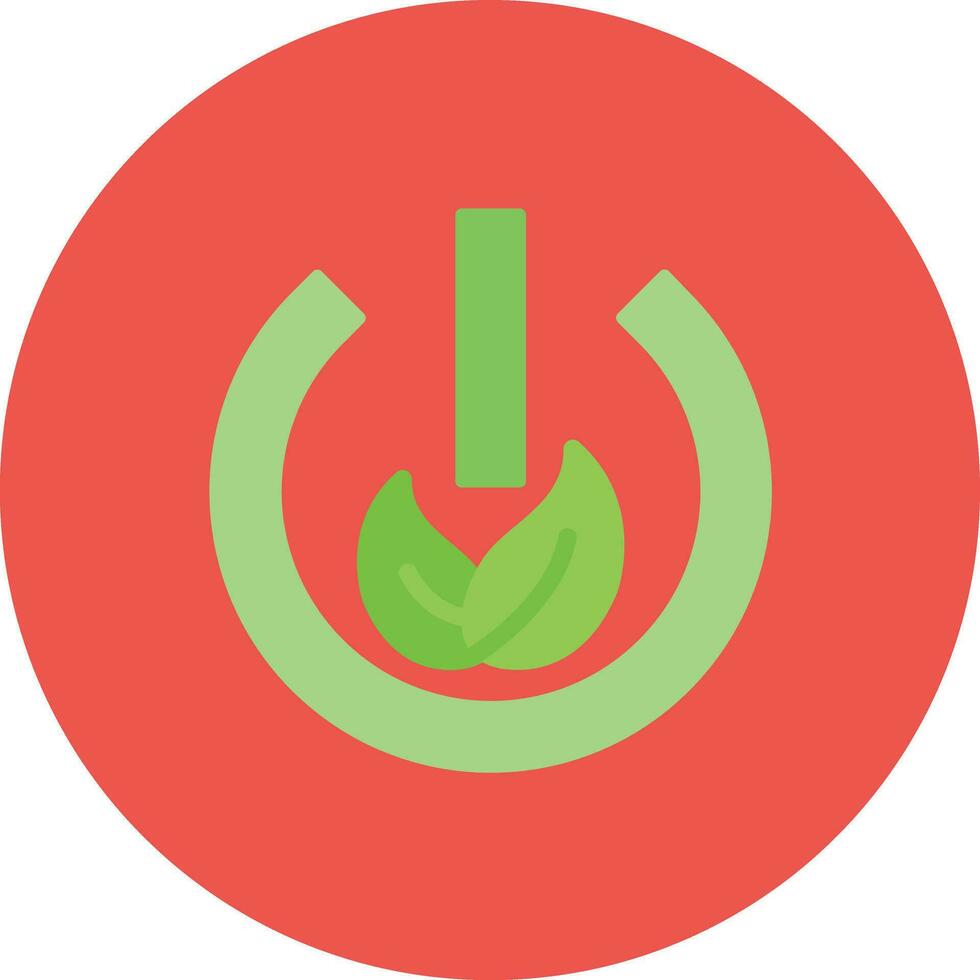 Eco Power Button Vector Icon