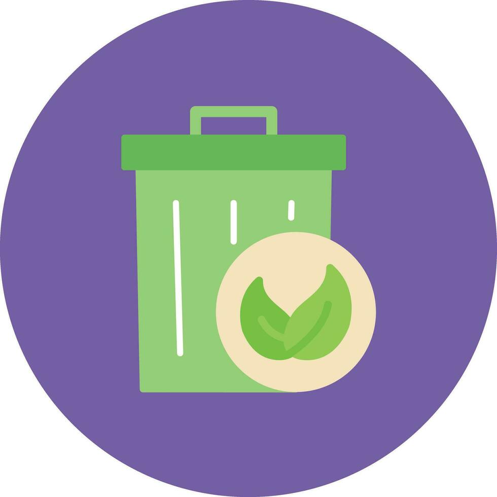 Eco Trash Bin Vector Icon