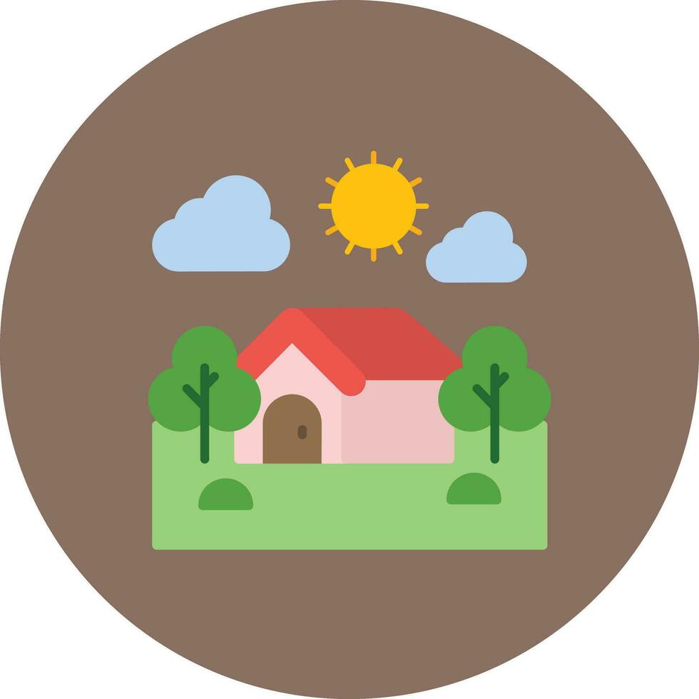 Village Landscape Vector Icon