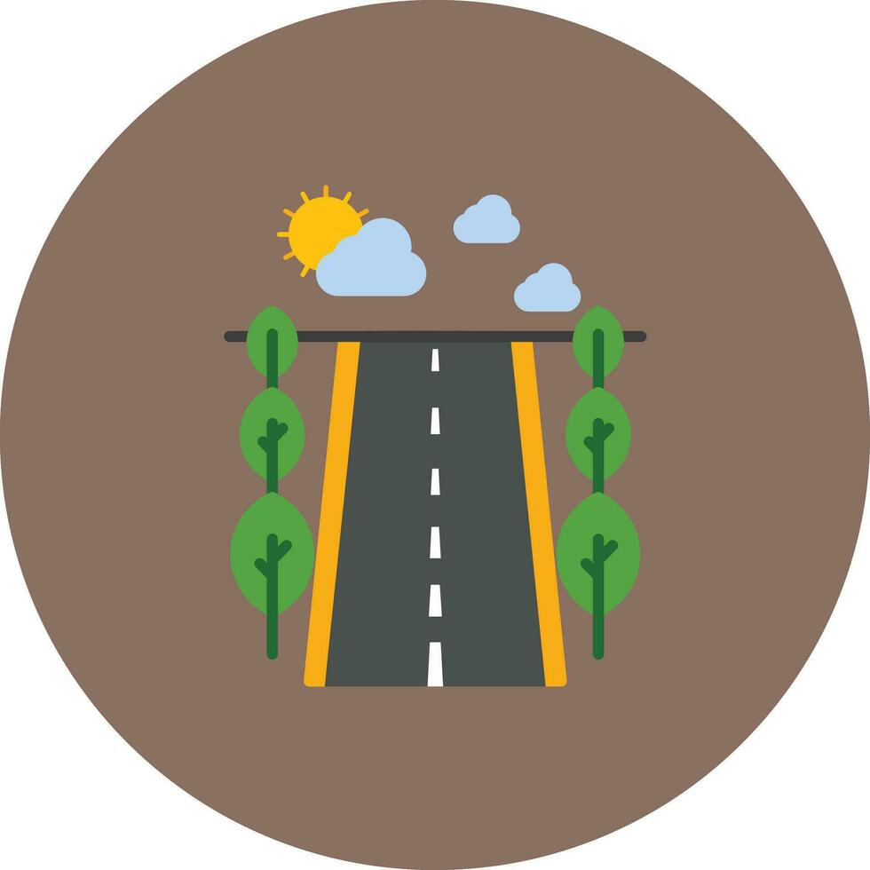 Road Landscape Vector Icon