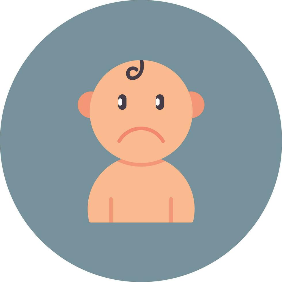 Sad Baby Vector Icon