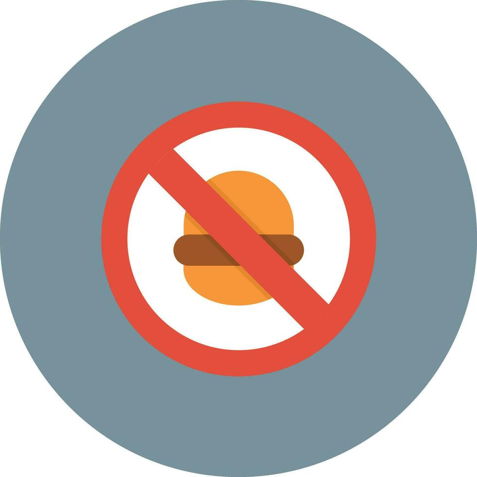 No Fast Food Vector Icon