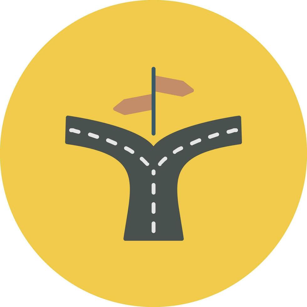 Road Split Vector Icon