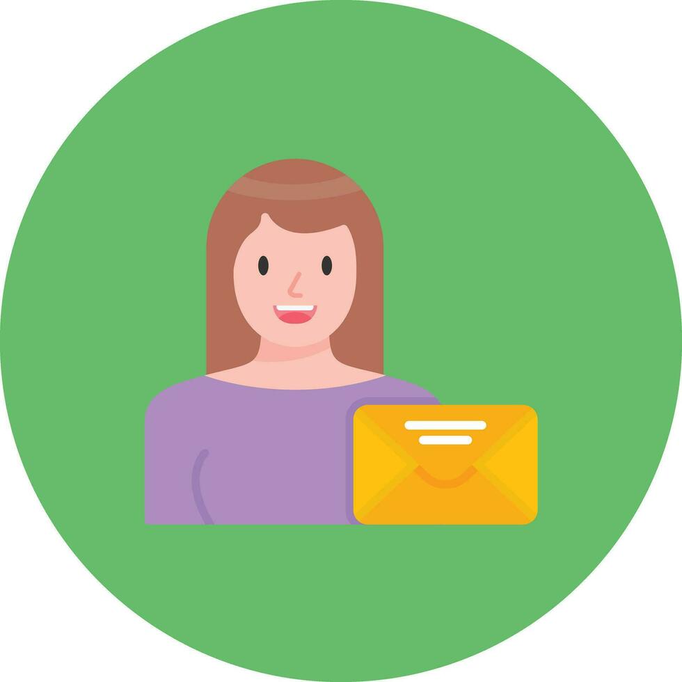 Woman with Envelope Vector Icon