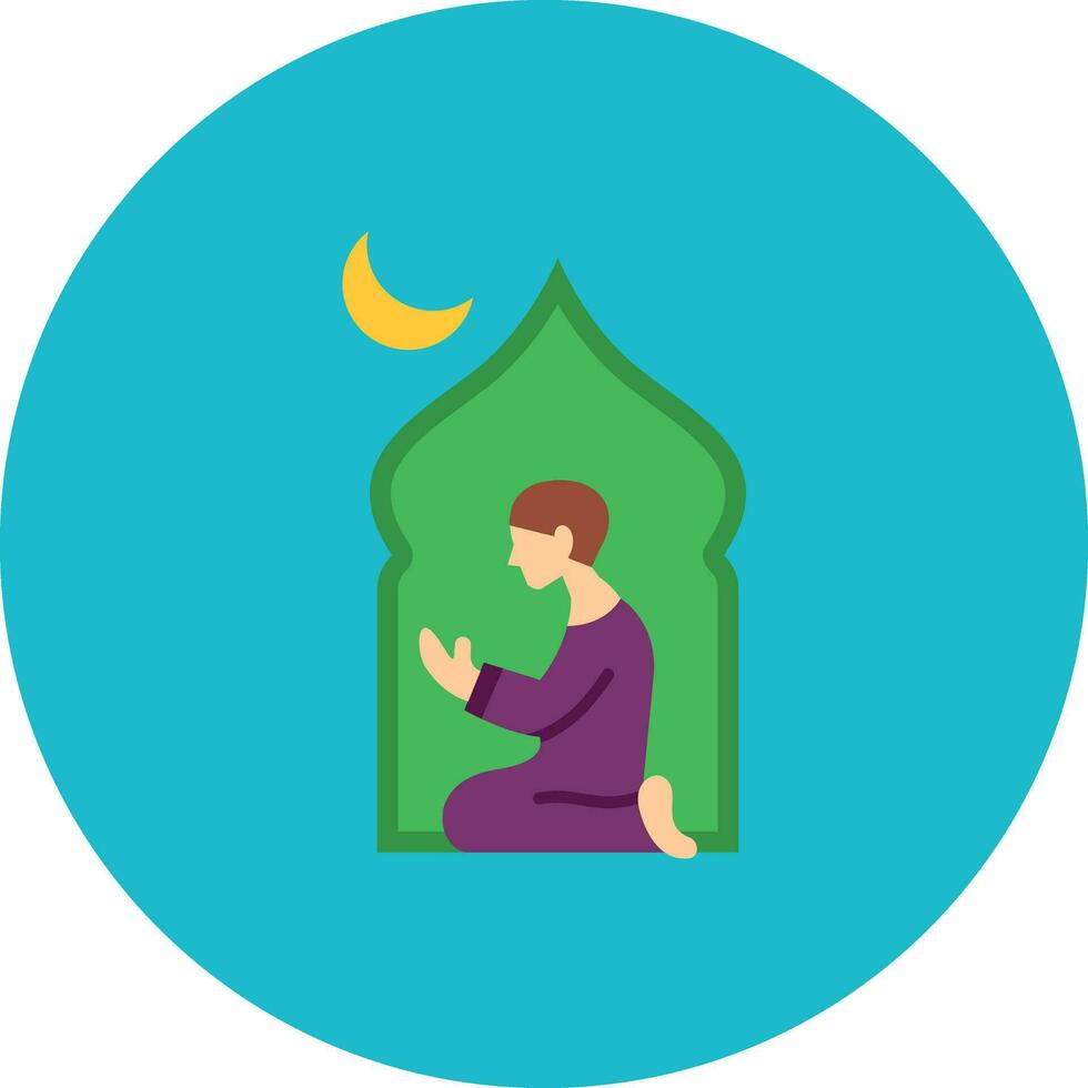 musulmán Orando vector icono
