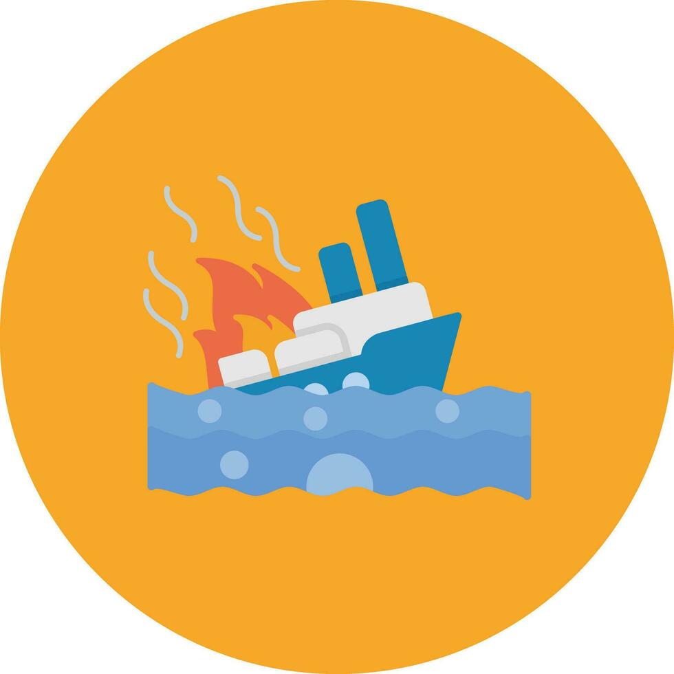 Burning Ship Vector Icon