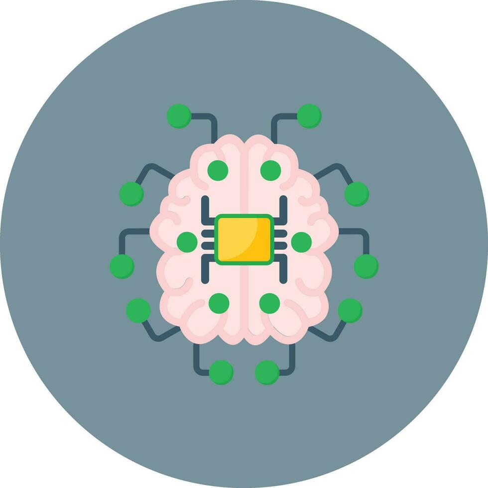 Brain Circuit Vector Icon